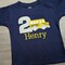 Boys Yellow Bus Birthday Shirt • Toddler Pre-School Top • Side View School Transportation Vehicle Tee • Custom Name Sewn Schoolbus T-Shirt product 1